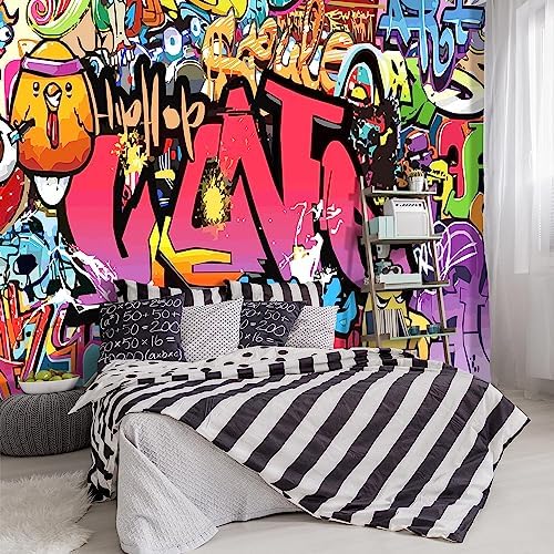 -Street Art Graffiti Wallpaper Fabric Wallpaper Living Room Bedroom Bathroom by YIHWM-PurchaseNow