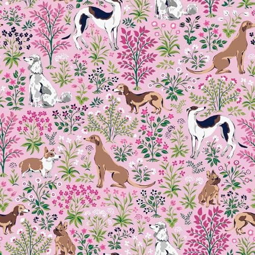 NuWallpaper x Printfresh Must Love Dogs Pink Peel and Stick Wallpaper by NuWallpaper
