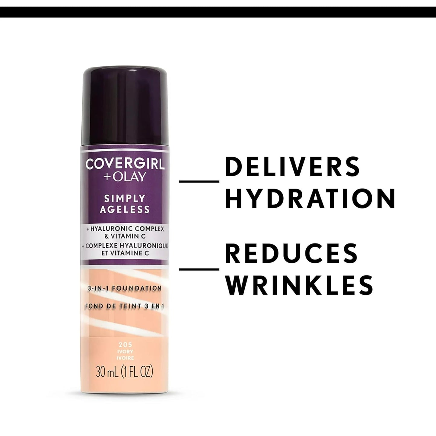 COVERGIRL+OLAY Simply Ageless 3-in-1 Liquid Foundation, Medium Beige, 1 Fl Oz (Pack of 1)