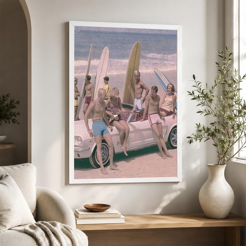 InkFlow Posters Surfers on a Beach Canvas Poster - Image 6