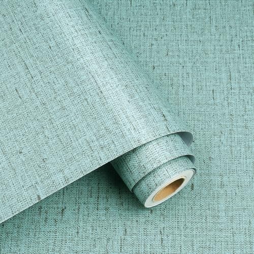 Decotalk Textured Wallpaper Peel and Stick Green Textured Wallpaper Removable by Decotalk