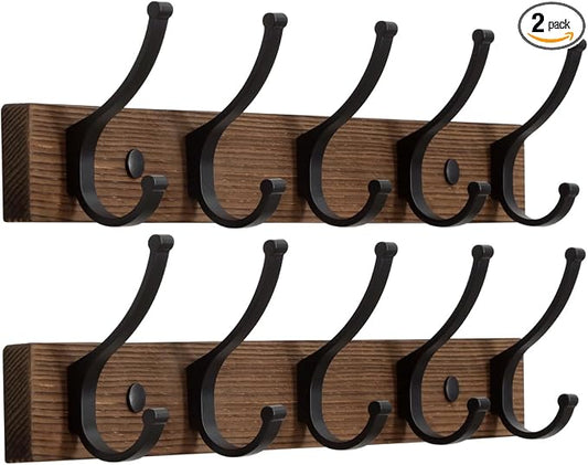 Optish Coat Rack Wall Mount, 16.5 Inches Wood Coat Hooks Wall Mount, Wall Coat by Optish