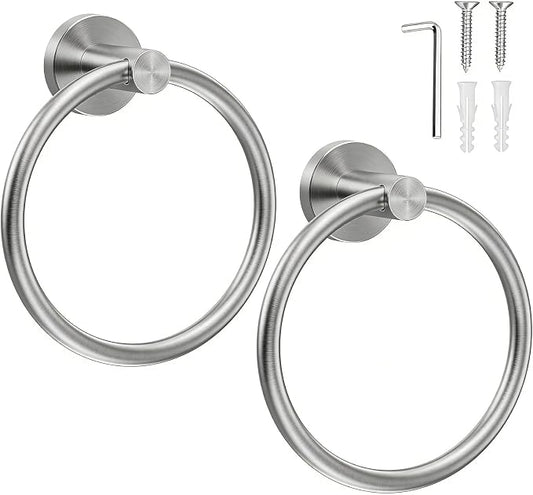 SetSail Towel Holder for Bathroom Wall Silver Towel Ring Stainless Steel Hand by SetSail