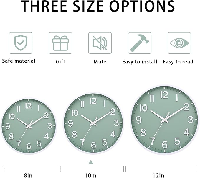 Wall Clocks Battery Operated 10 inch Modern Wall Clock, Silent Non Ticking Wall - Image 4