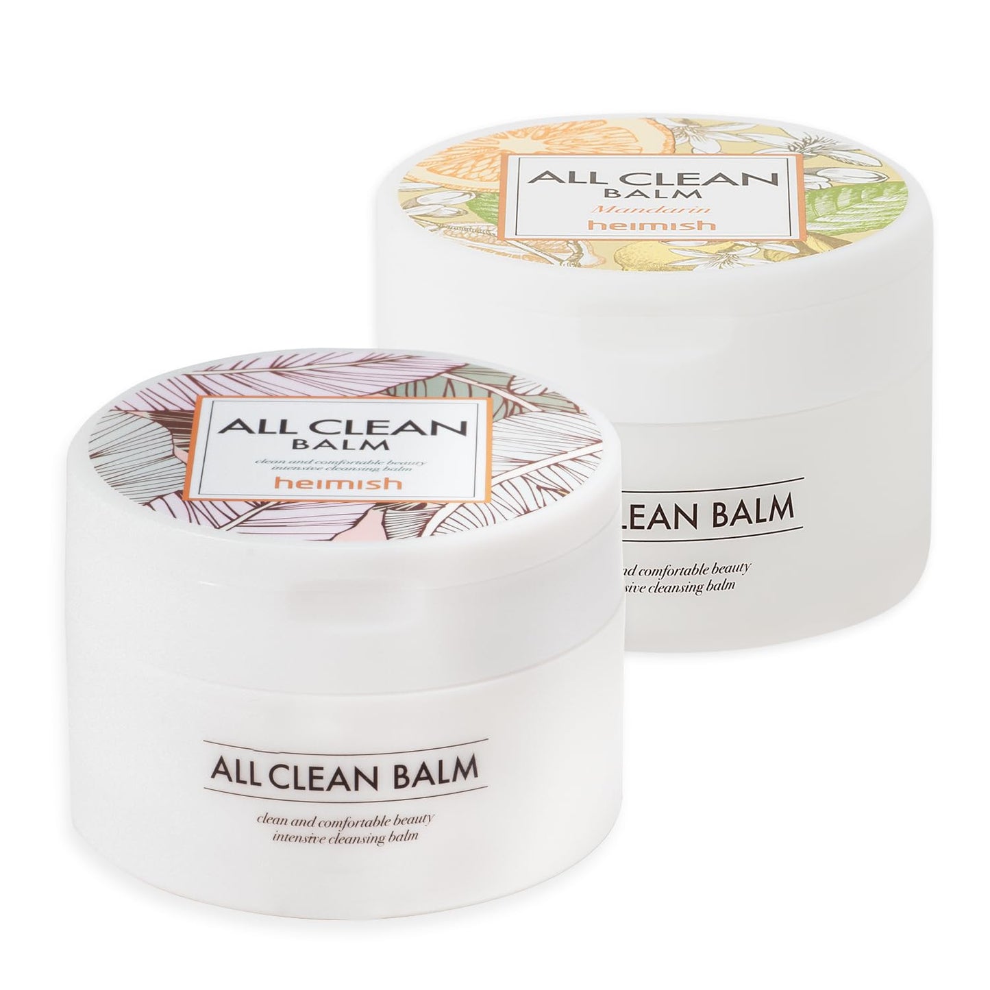 HEIMISH All Clean Balm Set (Original & Mandarin) - Cleansing Balm, Waterproof Makeup Remover, Face Cleanser, Oil Based Cleanser, Korean Skincare with Natural Aroma Oil, Vegan, For All Skin Types