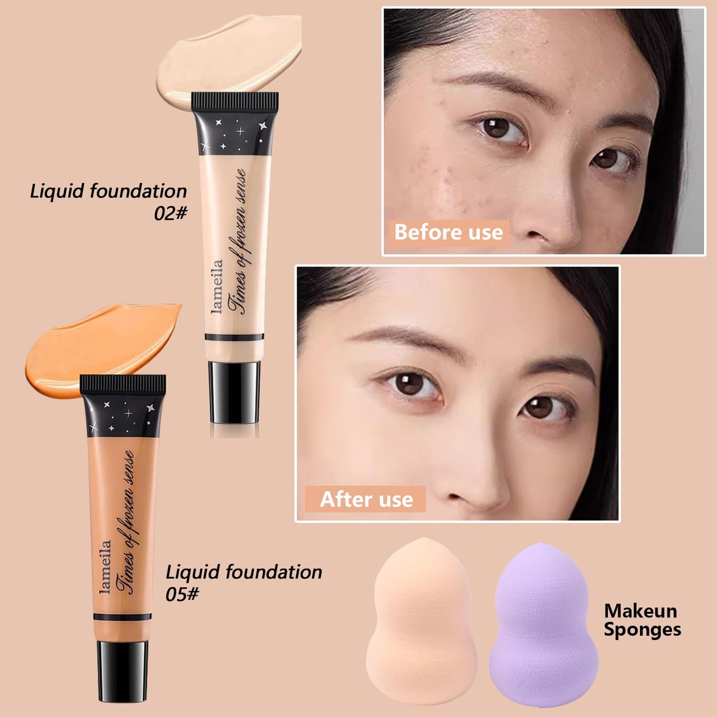 All in One Makeup Kit For Women Girls Teens 2x16 Colors Eyeshadow Palette Liquid Foundation Eyeliner Pencils Contouring Stick Lip Gloss Eyebrow Pencils Mascara Powder Puff Makeup Brushes Makeup sets