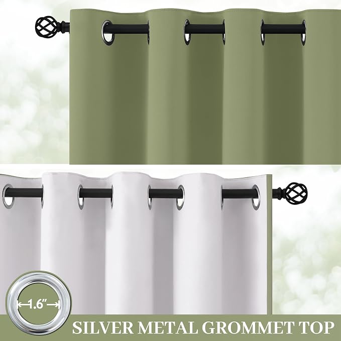 Yakamok 100% Blackout Curtain Panels 84 inches Cold and Light Blocking Drapes - Image 2