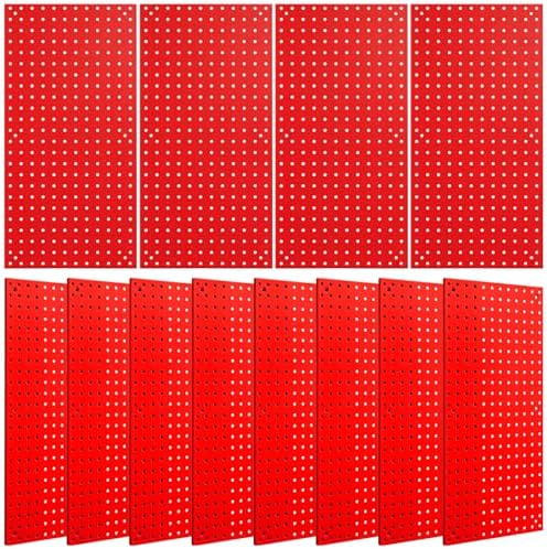 12 Pack 12-Inch X 24-Inch Metal Pegboard Wall Panels, Peg Boards by Daanxw