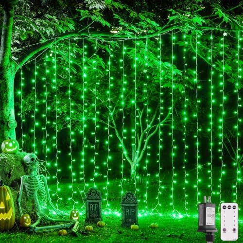JMEXSUSS 300 LED Green Curtain Lights by JMEXSUSS