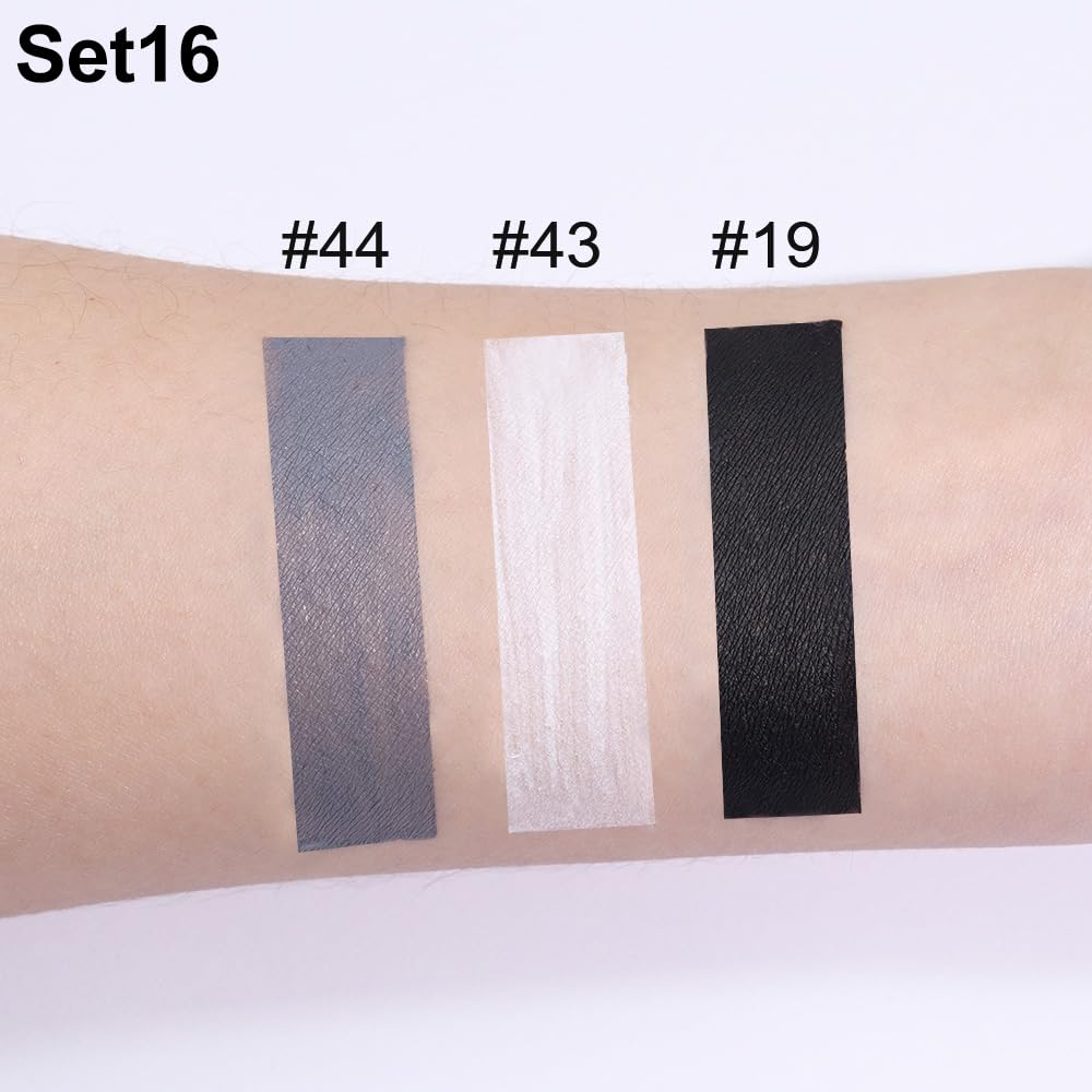 evpct 3Pcs Dark Black Grey Gray White Matte Liquid Lipstick Lip Stain Sets for Women Matte+Lipstick Long Lasting Permanent 24 hr Hours Magic Lipstick 24 Hours original Waterproof 16#