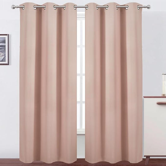 LEMOMO Blush Thermal Blackout Curtains/42 x 95 Inch/Set of 2 Panels Room by Lemomo