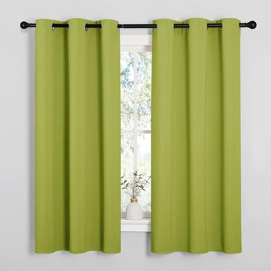 NICETOWN Fresh Green Blackout Curtains 68 inches Length by NICETOWN