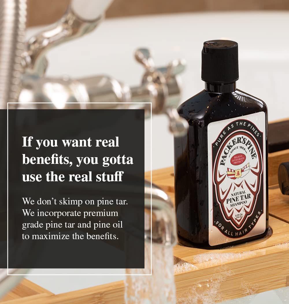 Packer's Pine Tar Hair Care Bundle: Men's Shampoo & Conditioner | Natural Pine Tar & Oils | Soothing, Adventure-Inspired Formulas for Itchy, Dry Scalp & Outdoor Relief