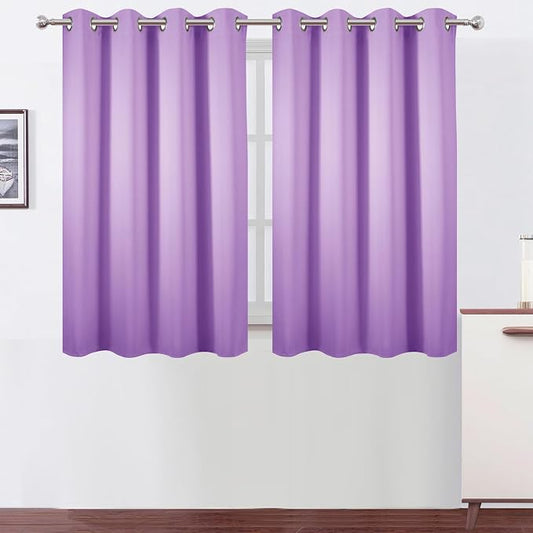 LEMOMO Blackout Curtains 66 x 54 Inch Long Lavender Curtains Set of 2 Panels by Lemomo