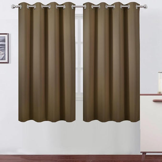 LEMOMO Brown Blackout Curtains 52 x 63 Inch Length/Set of 2 Curtain by Lemomo