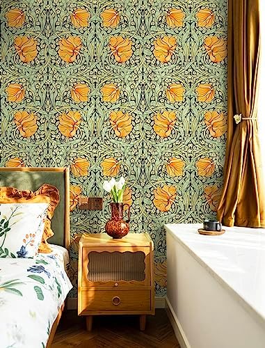 HAOKHOME William Morris Style Peel and Stick Wallpaper Art Deco Wall Paper - Image 4