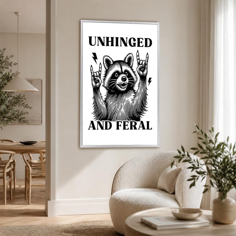 InkFlow Posters Feral Raccoon Fun Canvas Poster - Image 6