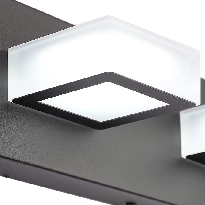 Ralbay 46" LED Matte Black Vanity Lights 7 Lights Acrylic Metal Black Modern - Image 7
