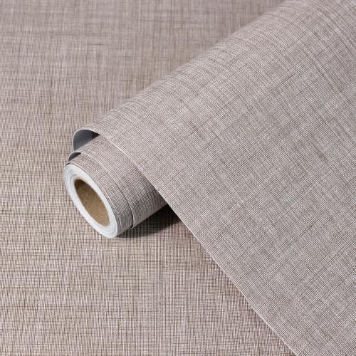 Cinnamon Grasscloth Peel and Stick Wallpaper 15.7"x200" by Qianglive