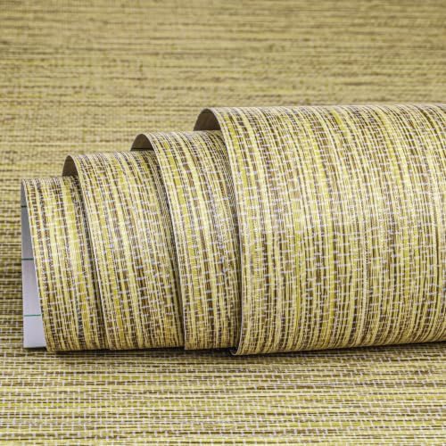 Grasscloth Peel and Stick Wallpaper Beige Gold Linen Textured Wallpaper - Image 6