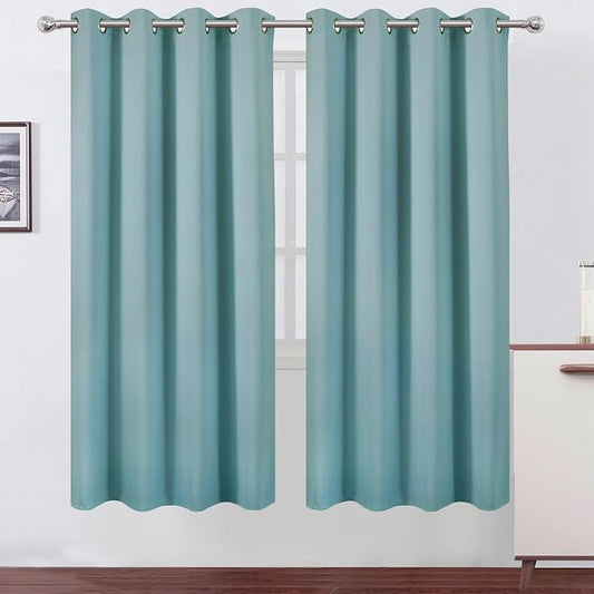 LEMOMO Stone Blue Thermal Blackout Curtains/52 x 72 Inch/Set of 2 Panels Room by Lemomo
