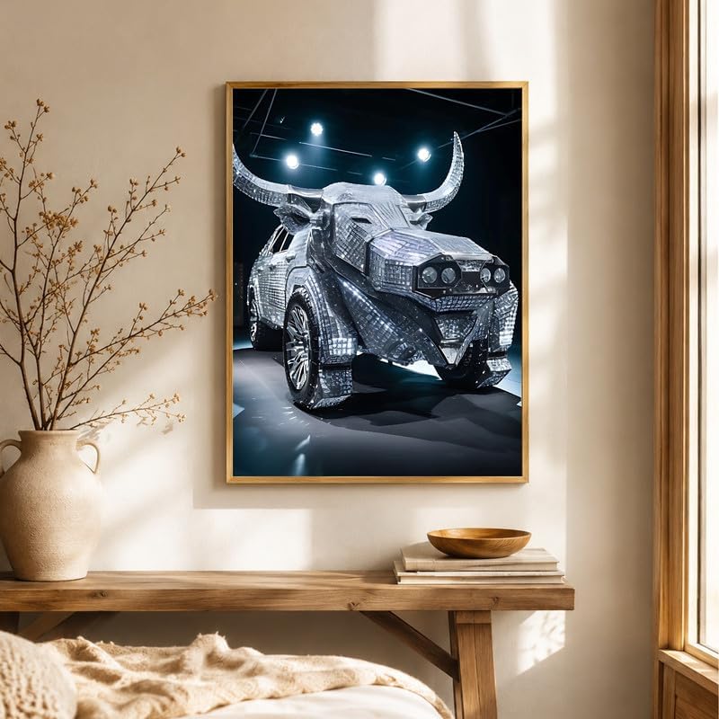 InkFlow Posters Diamond Car Canvas Poster - Image 4