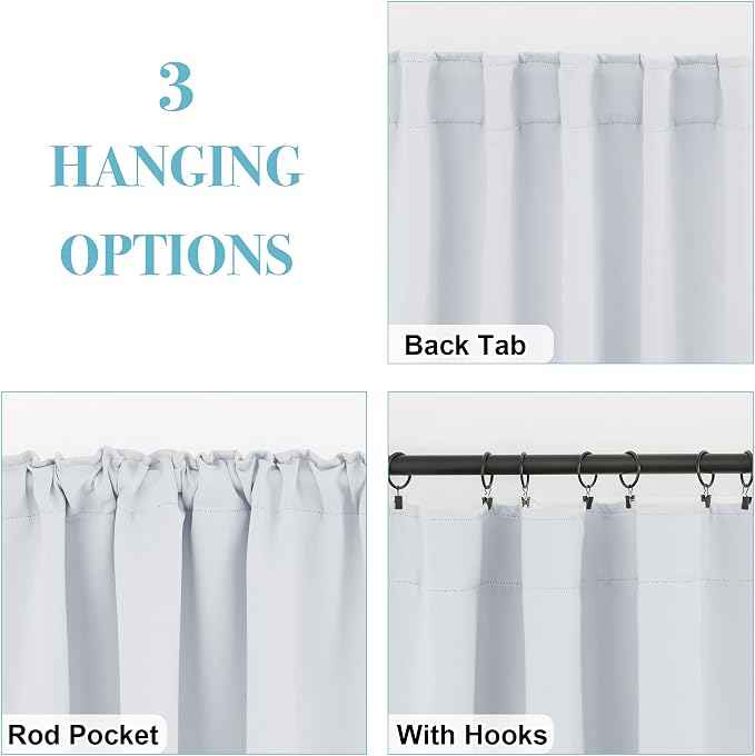 RYB HOME Small Window Curtains Blackout, Privacy Thermal Insulating Drapes - Image 6