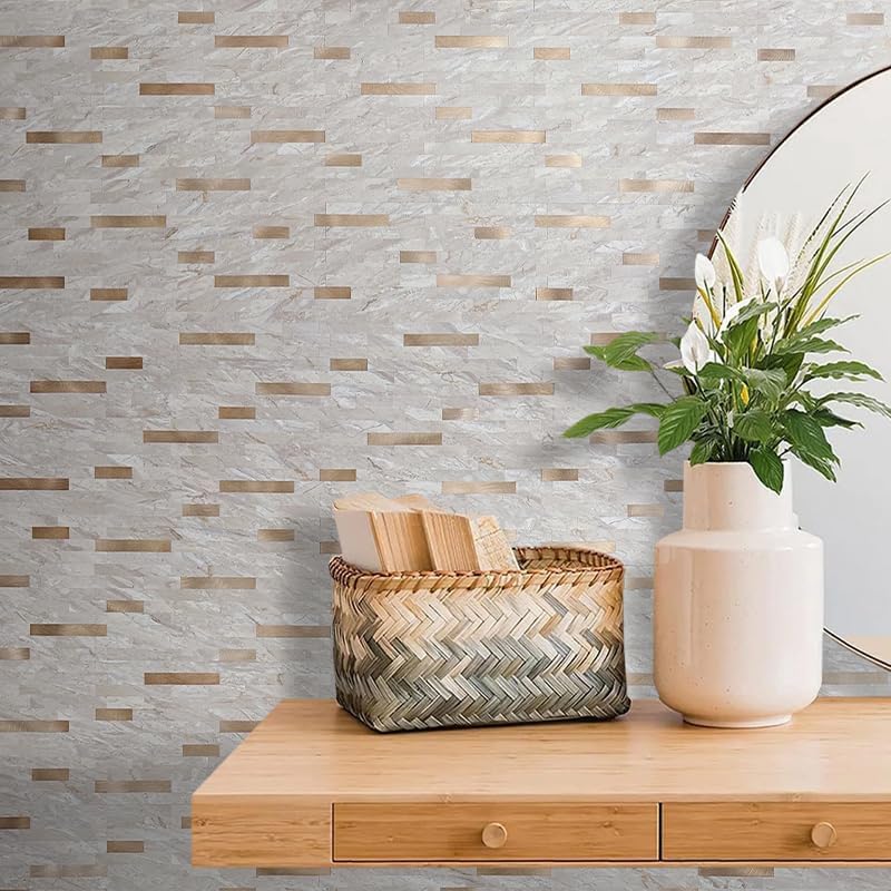 DICOFUN 10 Sheets Marble Look Peel and Stick Backsplash Wall Tile, PVC Kitchen - Image 4