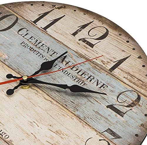 12 Inch Silent Vintage Wooden Round Wall Clock Arabic Numerals Vintage Rustic - Image 5