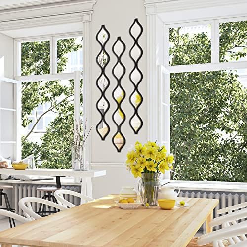 Yulejo 3 Pcs Teardrop Mirror Wall Decor, Narrow Acrylic Black Edge - Image 6