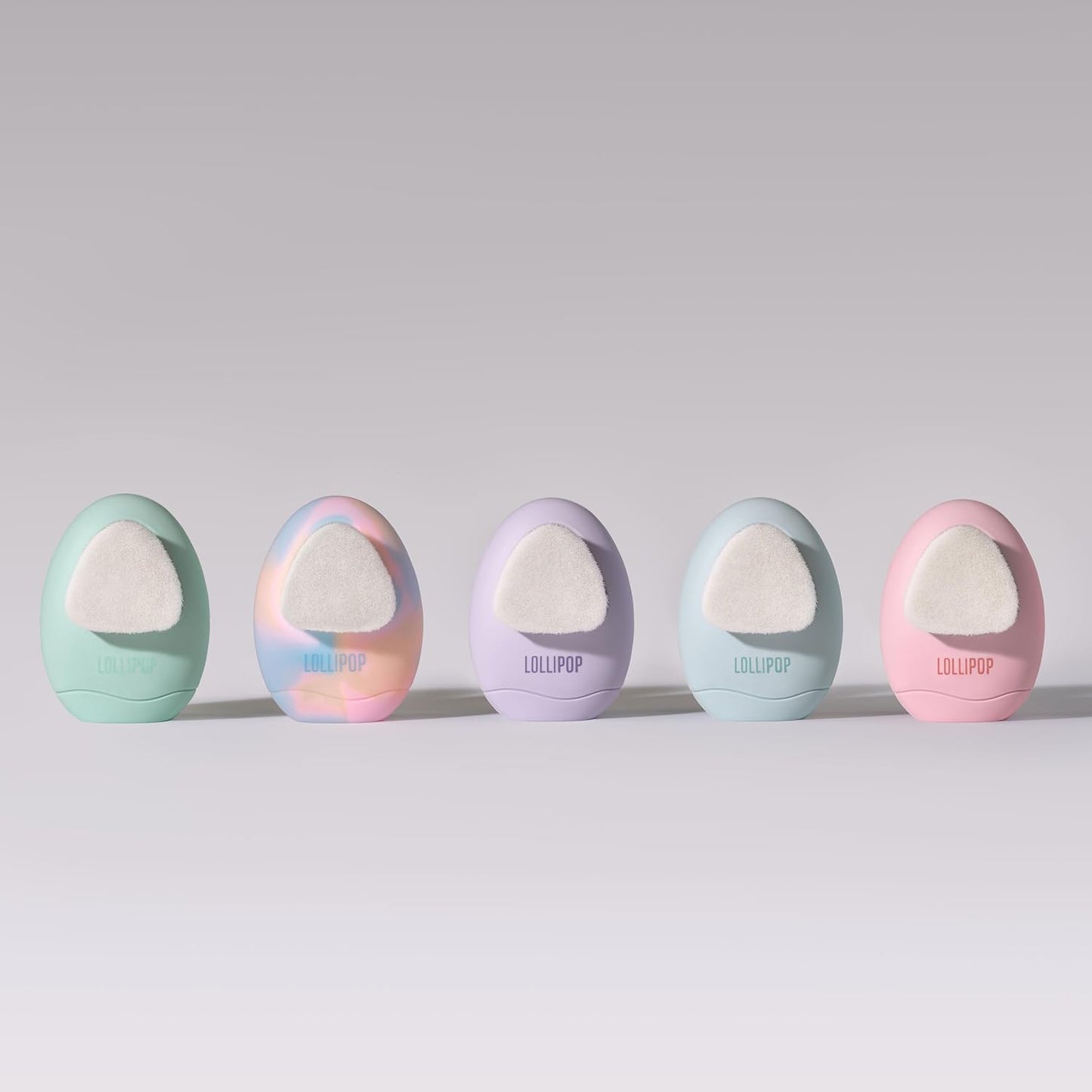 LOLLIPOP Dual-Sided Facial Cleansing Brush | Palm Size Silicone Face Exfoliator and Soft Fiber Cleanser | Manual Face Scrubber for Pores, Makeup Removal, Blackhead and Skincare Routine, Oceanic