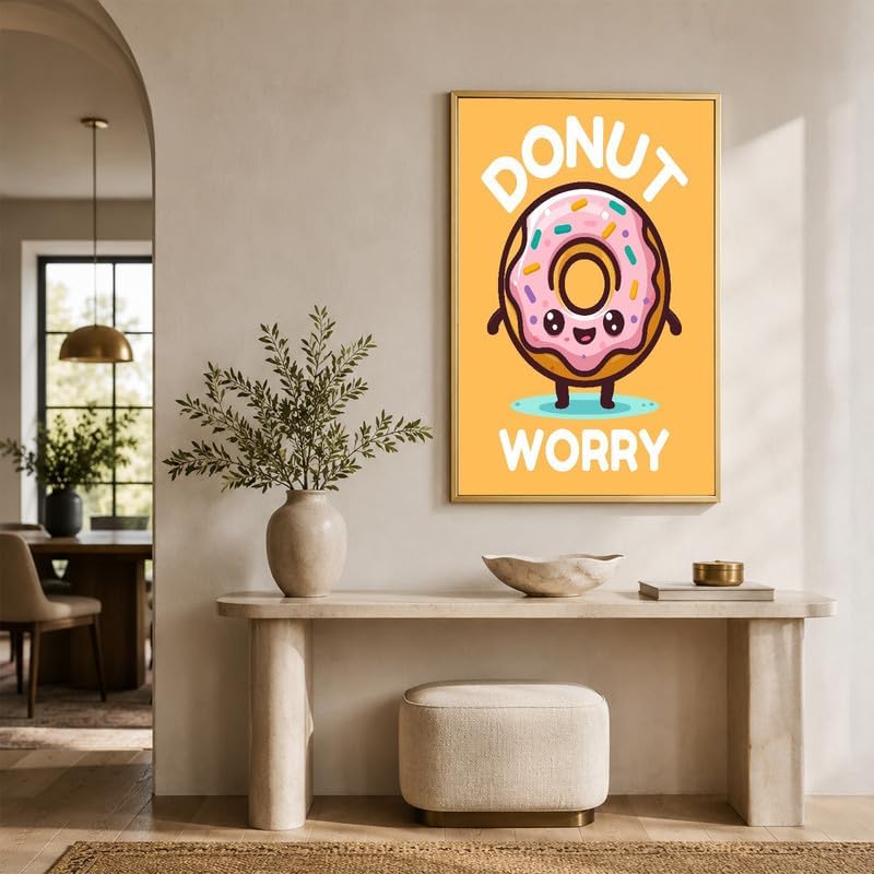 InkFlow Posters Donut Worry Canvas Poster - Image 6
