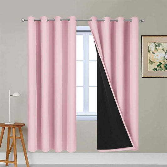 Yakamok 100% Blackout Lined Panels, Thermal Insulated Blackout Curtains by Yakamok