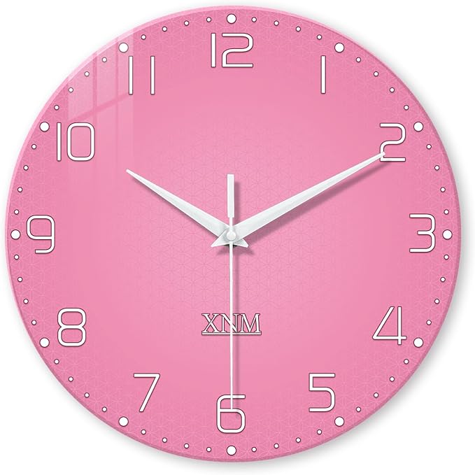 XNM Minimalist Bedroom Clock for Teen Girls Pink Analog Clock Battery Operated by XNMwallclock