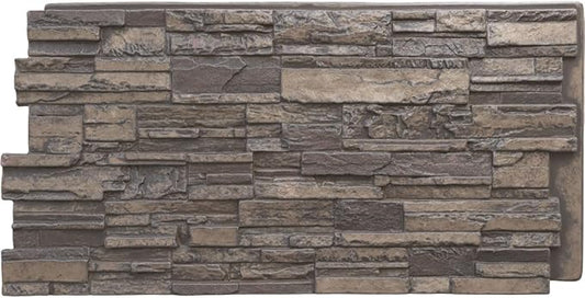 EverStone Cascade Faux Stone Panel, 48 5/8"W x 24 3/4"H x 1 1/4"D, Cascade by EkenaMillwork