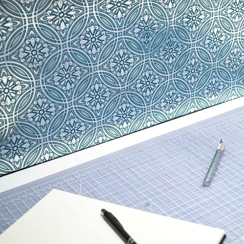 Main Street Peel and Stick Wallpaper Tiles, Teal Painted Silver - Image 6