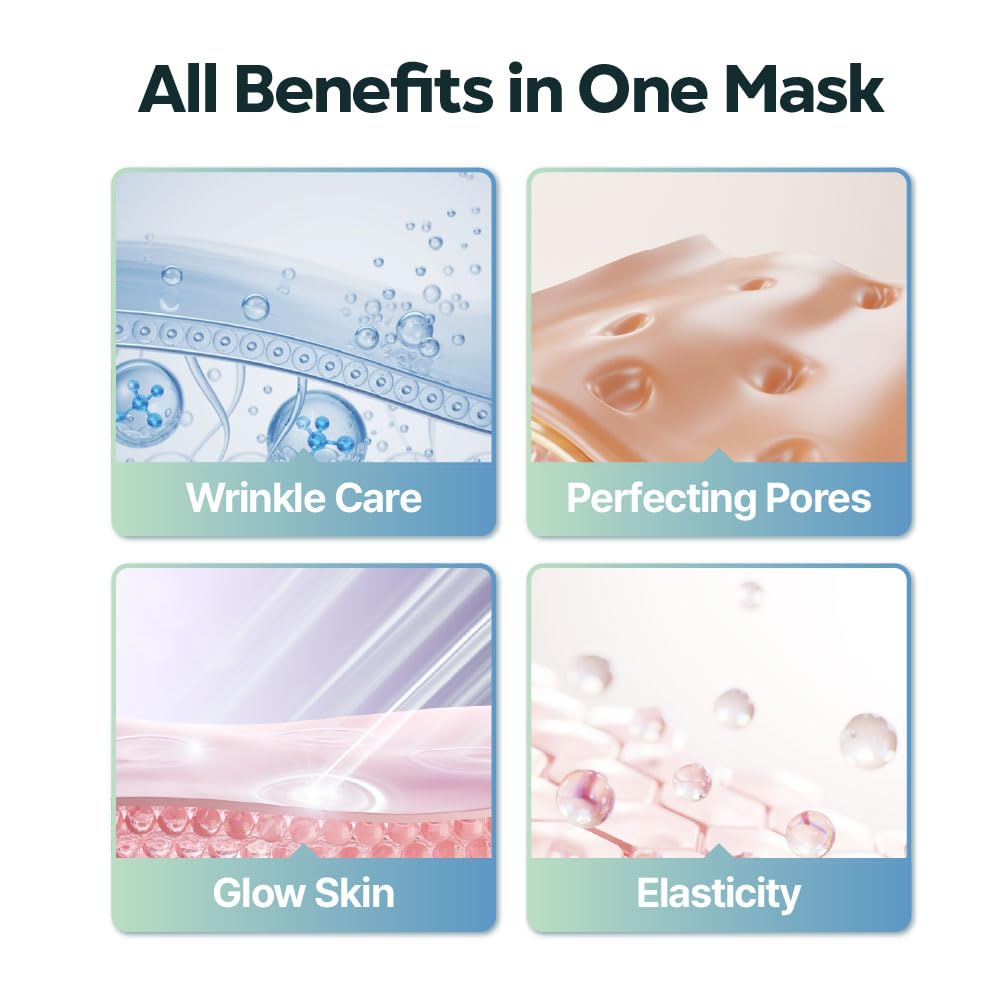 Vegan Collagen Boosting Face Mask Hydrating Overnight Hydrogel Mask, Pore Minimizing, Elasticity Improvement, Korean Skincare | 1.41 oz (1 Count)