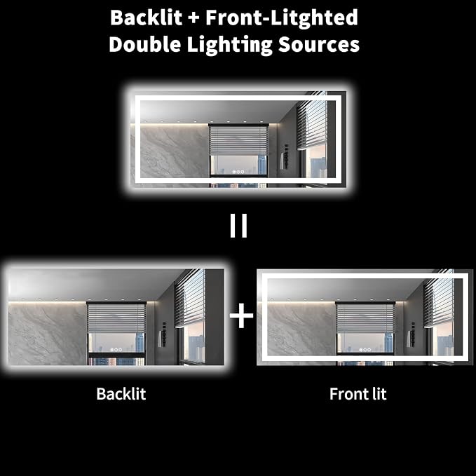 LOAAO 72X32 LED Bathroom Mirror - Image 6