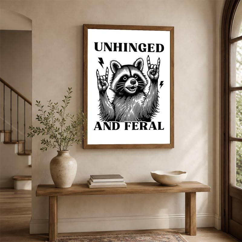 InkFlow Posters Feral Raccoon Fun Canvas Poster - Image 6