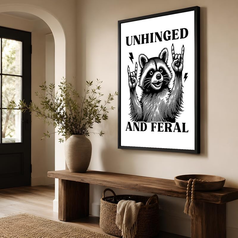 InkFlow Posters Feral Raccoon Fun Canvas Poster - Image 4