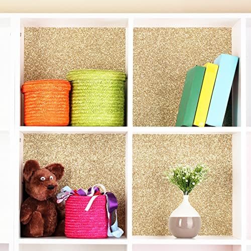 VEELIKE 15.7''x118'' Champagne Gold Glitter Wallpaper Peel and Stick Sparkle - Image 5