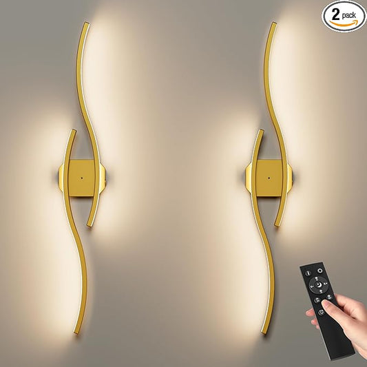 hunhun Battery Operated Wall Sconces Set of Two, Wireless Wall Sconce by hunhun
