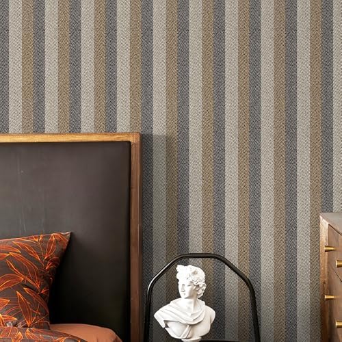 Simon&Siff Textured Fabric Geometric Peel and Stick Wallpaper 17.3"x800" - Image 2