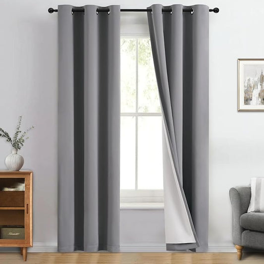 Yakamok 100% Blackout Curtain Panels 84 inches Cold and Light Blocking Drapes by Yakamok