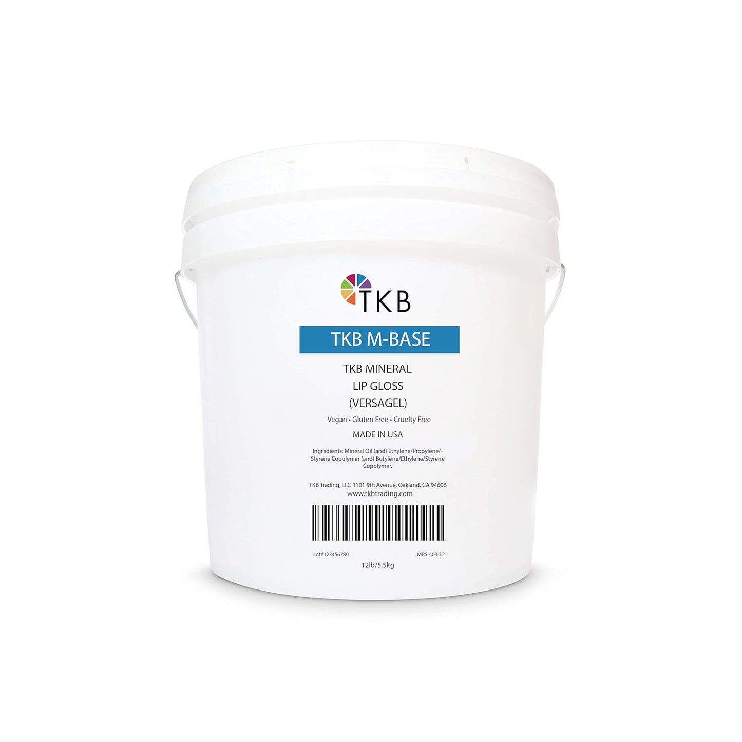 TKB Mineral Lip Gloss (M-Base) | Clear Versagel Base for DIY Lip Gloss, Made in USA (12lb (5.5 kg))