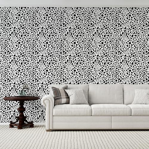 Vinjiasin Black and White Dalmatian Peel and Stick Wallpaper – Modern Spot - Image 3