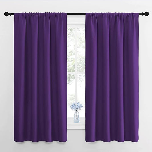 NICETOWN RV Blackout Curtains for Camper Windows, Royal Purple, Short Blackout by NICETOWN