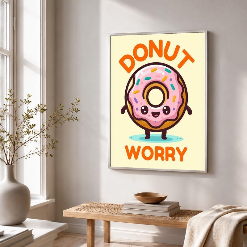 InkFlow Posters Donut Worry Canvas Poster - Image 3