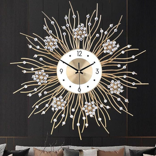 SIN&MI Large Wall Clocks, Silent Sunflower Shape Chic Decorative Wall Clock by SINMI