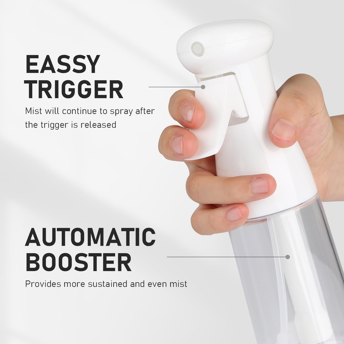 Spray Bottle For Hair, Continuous Mister Empty Spray Bottles, Ultra Fine Mist Water Sprayer for Hairstyling, Cleaning, Plants, Pets, Barbers, Salons, Essential Oil Scents - 2 Pack 6.8 OZ